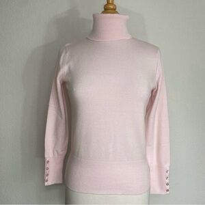3/$25 JM Collection Baby Pink Turtleneck Long Sleeve Knit Sweater Sz SP Classic
